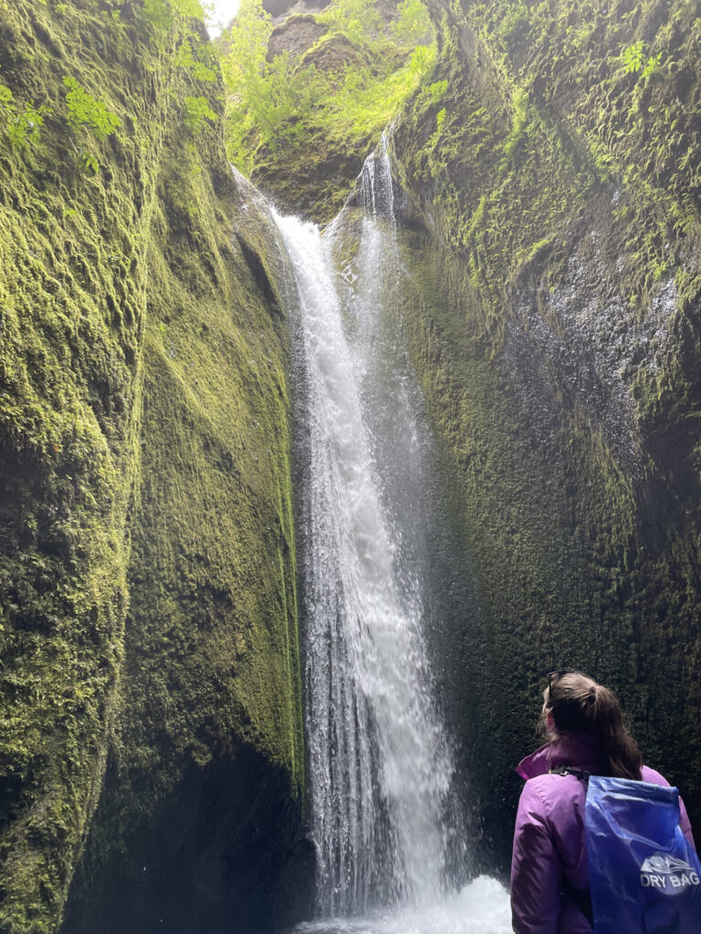 Dry bag - an essential item for your Iceland summer packing list to keep your items dry from the waterfall