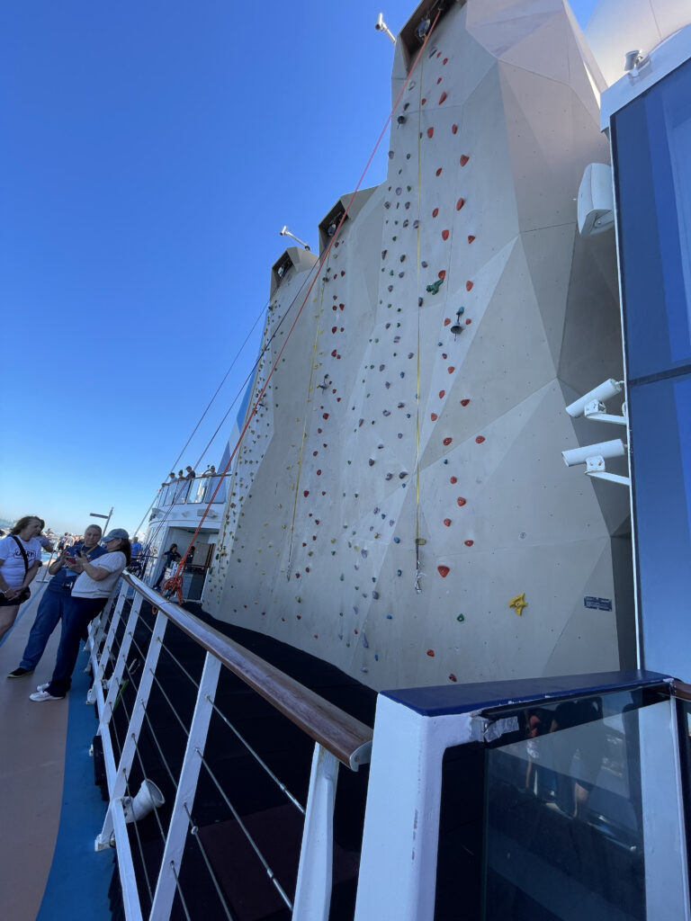 Rock Climbing Wall on the Quantum of the Seas